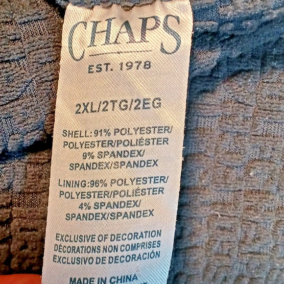 Chaps Men's Size 2XL Golf Sleeveless Full Zip Pockets Woven Vest Black - Picture 7 of 8